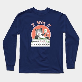 MAHJONG tiles i win cat Long Sleeve T-Shirt